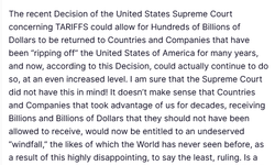 Trump, ABD Yüksek Mahkemesi'ni gümrük vergisi kararını gözden geçirmeye çağırdı