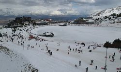 Türkiye'nin en uzun pistinde yoğunluk havadan görüntülendi