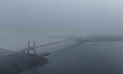 Yavuz Sultan Selim Köprüsü'nde etkili olan sis havadan görüntülendi
