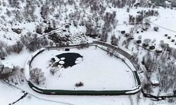 Yüzen Adalar karla kaplandı, beyaz örtü havadan görüntülendi