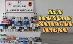 Rize’de Kaçak Sigara ve Bandrolsüz Alkol Operasyonu