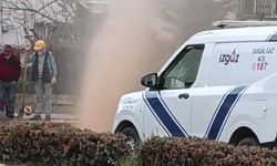 Derince'de delinen doğalgaz borusu mahalleliyi korkuttu