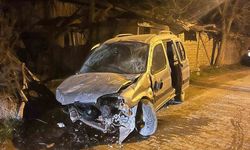 Kastamonu'da hafif ticari araç taşa çarptı: 1 yaralı