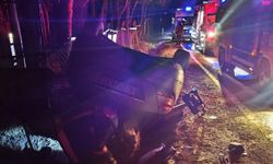 Keşan'da takla atan otomobilde 5 kişi yaralandı