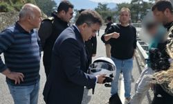 Marmaris çıkışındaki motosiklet kazasında kask hayat kurtardı