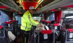 Ramazan Bayramı öncesi otobüs terminalinde trafik denetimi