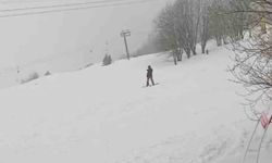Uludağ'da Mart sonunda kar sürprizi
