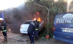 15 gün önce taşıdığı işyeri gözlerinin önünde küle döndü