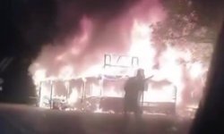 Amasya'da manav tezgahı alev topuna döndü