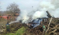 Araç yangını odunluğa sıçradı