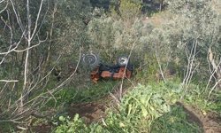 Balıkesir'de traktör şarampole uçtu; 2 yaralı