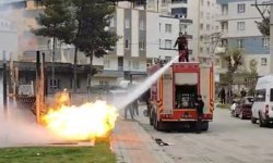 Batman'da çocuk parkında korkutan yangın