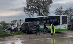 Belediye otobüsü ile nakliyat kamyonu çarpıştı: 2 yaralı