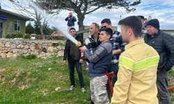 Çanakkale'de askeri personele yangın müdahale eğitimi