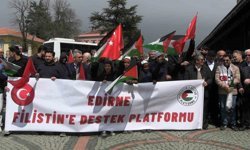 Edirne'de Filistin'e destek gösterisi