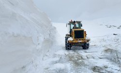 Erzurum kırsalında karla mücadeleye devam