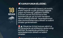 Erzurum Valiliğinden kuvvetli yağış uyarısı