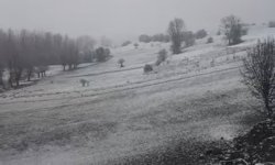 Halkapınar'da nisan ayında kar sürprizi