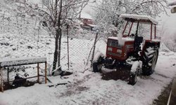 Kavak'ta kar yağışı