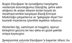 Kepezspor'dan Elazığ'a teşekkür ve övgü