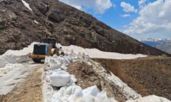 Kulp'ta çığ ve heyelan nedeniyle hasar gören yollar onarılıyor