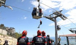 Ordu'da teleferik hattında kurtarma tatbikatı