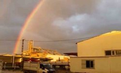 Siverek'te sağanak sonrası gökkuşağı mest etti