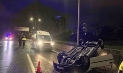 Tekirdağ'da otomobil takla attı, sürücü alkollü çıktı