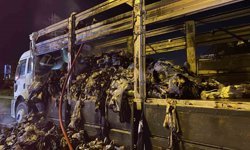 TEM otoyolunda tekstil yüklü kamyon alev aldı