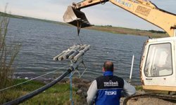 Türkmenli Göletine yüzer terfi istasyonu kuruldu