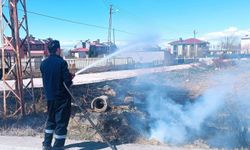 Van'da anız yangını