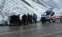 Van'da kaygan yolda devrilen kamyonette 1 kişi yaralandı