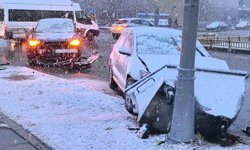 Yağış kazayı beraberinde getirdi