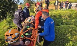 Rize’de Araç Çaylık Araziye Yuvarlandı