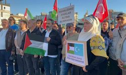 Çanakkale'de Sumud Filosu'ndaki aktivistlere destek gösterisi