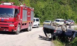 Çan'da takla atan otomobilin sürücüsü hayatını kaybetti