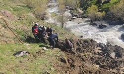 Hakkari'de bataklığa saplanan inek kurtarıldı