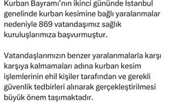 İstanbul İl Sağlık Müdürü Güner: 'Kurban kesimine bağlı 869 vatandaşımız sağlık kuruluşlarımıza başvurmuştur'