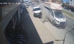 Kamyonetin lastiği patladı, muhtemel facia kılpayı önlendi