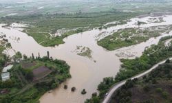 Kelkit Çayı'nın Yeşilırmak ile birleşme noktasında su seviyesi yükseldi