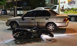 Keşan'da otomobil ile çarpışan motosiklette 2 kişi yaralandı