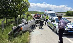 Kütahya'da takla atan otomobilde 4 kişi yaralandı