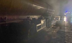 Osmaniye'de seyir halindeki tanker alevlere teslim oldu