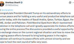 Pakistan Başbakanı Şerif, Trump'ı barış çabaları nedeniyle tebrik etti