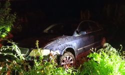 Tarlaya uçtuğu otomobilini bırakıp gitti