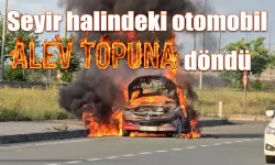 Rize'de seyir halindeki otomobil alev topuna döndü