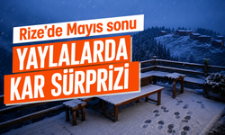 Rize'de Mayıs sonu yaylalarda kar sürprizi