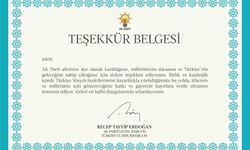 AK Parti'den 11,5 milyon üyesine Cumhurbaşkanı Erdoğan imzalı teşekkür belgesi