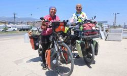 Akdeniz sahillerini pedal çevirerek gezen çift 27 gün sonra Hatay'a ulaştı