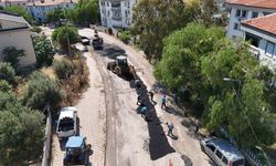 Ayvalık'ta doğalgaz sonrası yol onarımları sürüyor